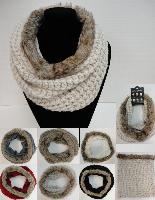 Knitted Infinity Scarf [Faux Fur Edging]